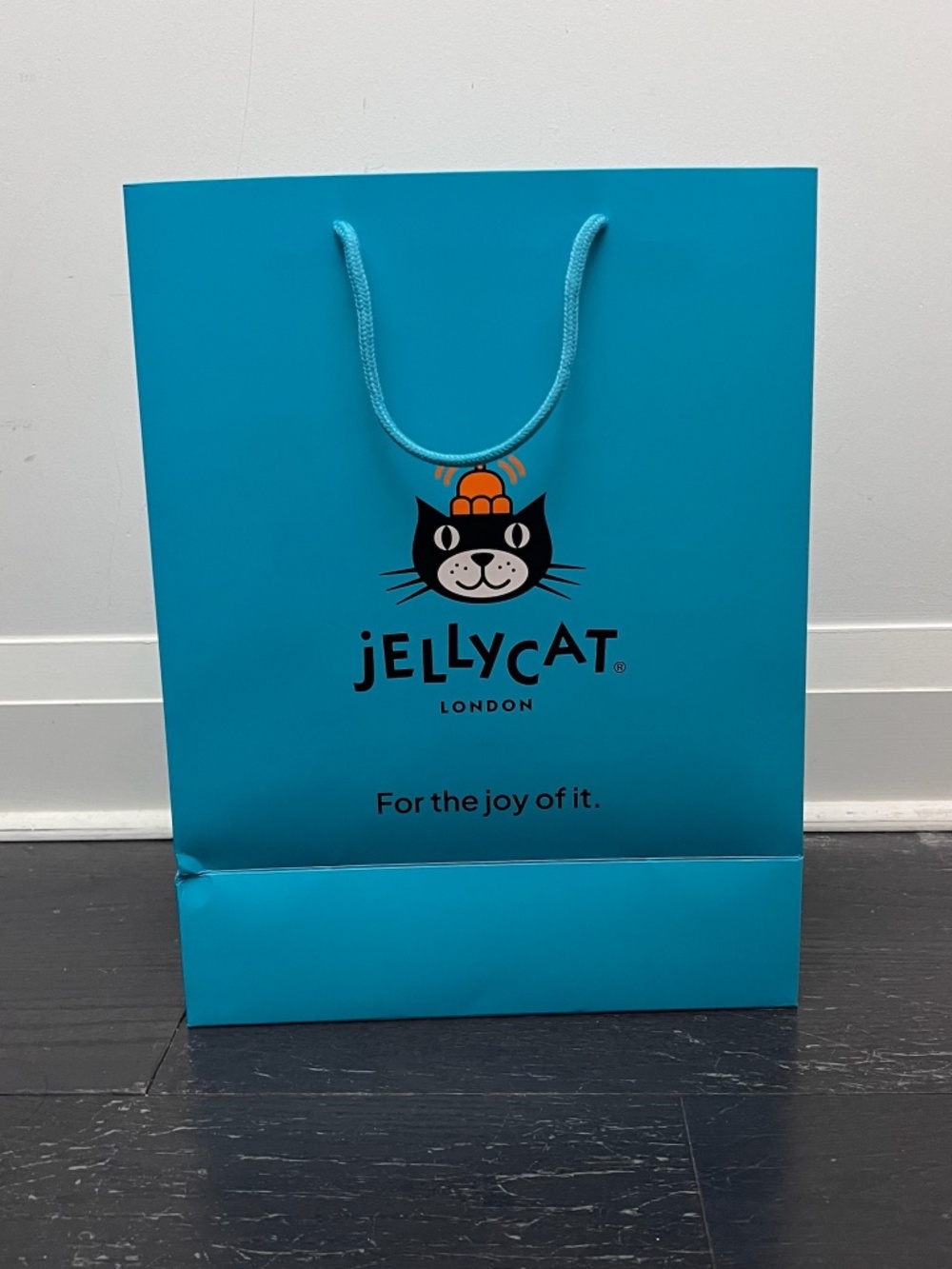 Jellycat London Large Blue Orange Empty Paper Shopping Gift Bag limited toy